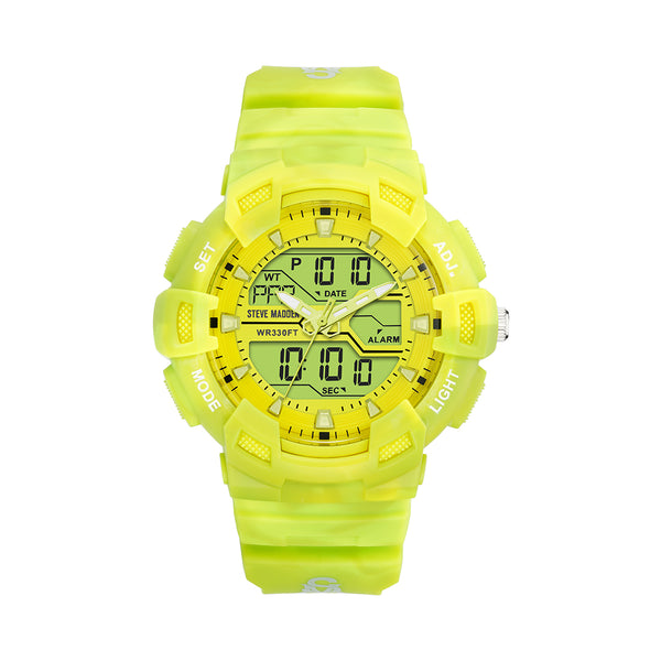 OVERSIZED SPORT WATCH TIE DYE CITRON