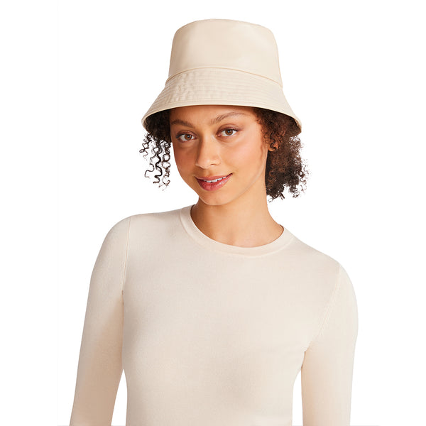 REVERSIBLE PLAID BUCKET HAT CREAM