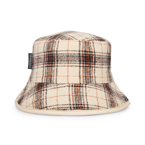 REVERSIBLE PLAID BUCKET HAT CREAM