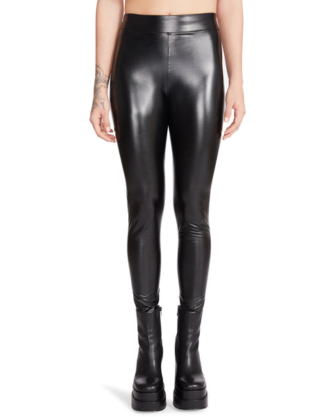 FAUX LEATHER LEGGINGS BLACK