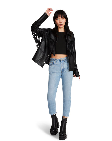 FRINGE JACKET BLACK