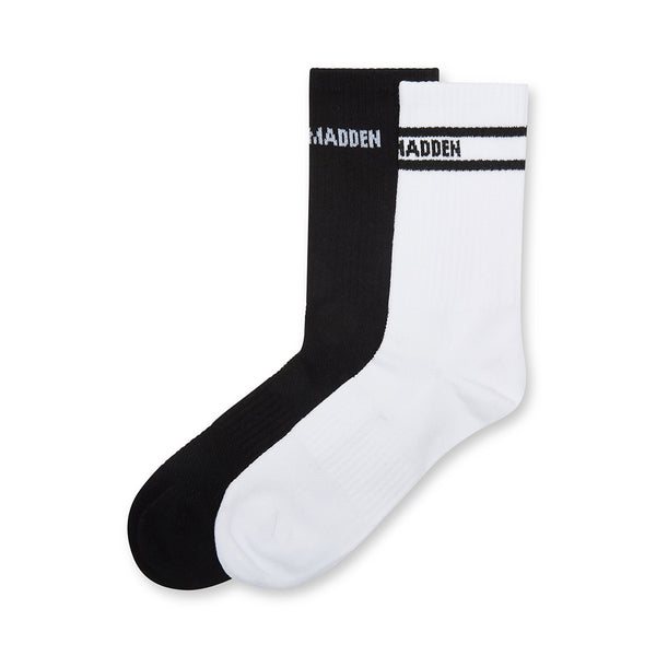 BAND LOGO CREW SOCK WHITE BLACK