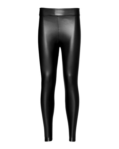 FAUX LEATHER LEGGINGS BLACK